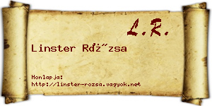 Linster Rózsa névjegykártya